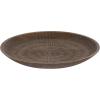 imageKate and Laurel Zandros Modern Round Carved Wood Tray 16 Inch Diameter Brown FoodSafe Serving Tray with Carved Pattern for Use as Ottoman Table Topper or Shallow Kitchen Fruit Bowl