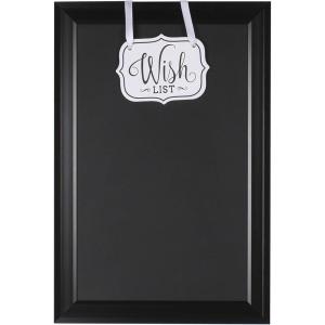 imageDesignOvation Bosc Wall Mounted Decorative Framed Magnetic Chalkboard Black with Wish List Hanging Expression Plaque