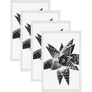 imageDesignOvation Gallery Wood Photo Frame Set for Customizable Wall or Desktop Display White 11x17 Pack of 4White