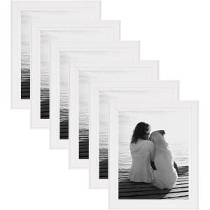 imageDesignOvation Kieva Solid Wood Picture Frame Soft White 8x10 Pack of 6