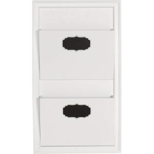 imageDesignOvation Walcott Decorative Wall Organizer Mail Holder with Two Pockets White