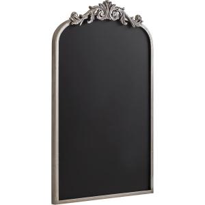 imageKate and Laurel Arendahl Decorative Vintage Arch Chalkboard 19 x 31 White Framed Arched Ornate Magnetic Chalkboard for Bedroom Organization or Entryway DecorSilver
