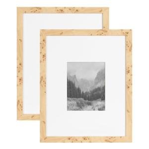 imageKate and Laurel Burlock Transitional Faux Burlwood Picture Frame Set of 2 16 x 20 matted to 8 x 10 Natural Modern TwoPiece Burlwood Frame Set for Gallery Wall Decor for Living Room