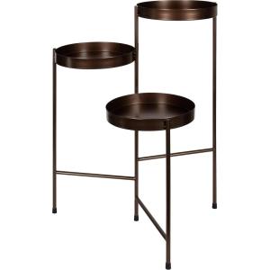 imageKate and Laurel Finn TriLevel Metal Plant Stand Bronze Decorative Hinged Tray Stand DisplayBronze