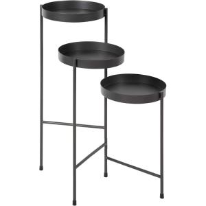 imageKate and Laurel Finn TriLevel Metal Plant Stand Bronze Decorative Hinged Tray Stand DisplayGray