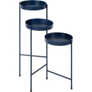 imageKate and Laurel Finn TriLevel Metal Plant Stand Bronze Decorative Hinged Tray Stand DisplayNavy Blue