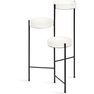 imageKate and Laurel Finn TriLevel Metal Plant Stand Bronze Decorative Hinged Tray Stand DisplayWhiteBlack