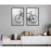 imageKate and Laurel Sylvie Modern Bike Framed Metallic Canvas Wall Art by Simon Te of Tai Prints 2 Piece 23x33 Black Black and White Bike Photography Art