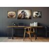 imageKate and Laurel Sylvie Vintage Football Vintage Football Gear and Vintage Football Helmet Framed Canvas Wall Art Set by Saint and Sailor Studios 3 Piece Set Gray Retro Football Art for Wall