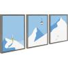 imageKate and Laurel Sylvie Ski Hike Ski Bubble and Downhill Skier Framed Canvas Wall Art Set by Rocket Jack 3 Piece 18x24 Gray Minimalist Art Deco Skier Mountain ArtGray