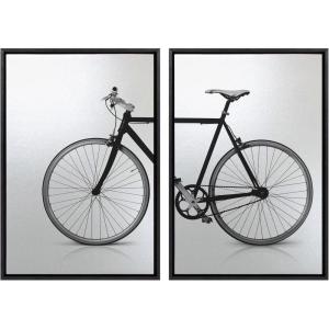 imageKate and Laurel Sylvie Modern Bike Framed Metallic Canvas Wall Art by Simon Te of Tai Prints 2 Piece 23x33 Black Black and White Bike Photography Art