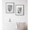 imageKate and Laurel Blake Coral Black Framed Printed Glass Wall Art by Cat Coquillette 16x20 Gray Decorative Coastal Art for Your Wall
