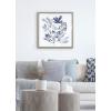 imageKate and Laurel Blake Indigo Shells Framed Printed Acrylic Wall Art by Sara Berrenson 24x24 Gray Decorative Coastal Art Print for Wall
