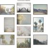 imageKate and Laurel Sylvie A Trio of Palm Trees Framed Canvas Wall Art by Laura Evans 18x40 Gray Decorative Tropical Art for Wall