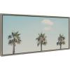 imageKate and Laurel Sylvie A Trio of Palm Trees Framed Canvas Wall Art by Laura Evans 18x40 Gray Decorative Tropical Art for Wall