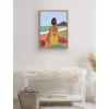 imageKate and Laurel Sylvie Beach Solo Framed Canvas Wall Art by Queenbe Monyei 18x24 Natural Feminine Beach Wall Decor for Your Living Room Bedroom Or Bathroom