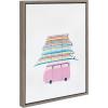 imageKate and Laurel Sylvie Beachbound and Down Framed Canvas Wall Art by Rachel Dowd 18x24 Gray Rainbow Coastal Art for Wall