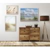 imageKate and Laurel Sylvie Beaded Summer Breeze Vintage Framed Canvas Wall Art by Abraham Hunter 28x38 White Ocean Beach Landscape Art for Wall