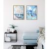 imageKate and Laurel Sylvie Come Sail Away Framed Canvas Wall Art by Rachel Christopoulos 18x24 Natural Modern Coastal Art for Wall