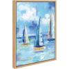imageKate and Laurel Sylvie Come Sail Away Framed Canvas Wall Art by Rachel Christopoulos 18x24 Natural Modern Coastal Art for Wall