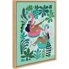 imageKate and Laurel Sylvie Mid Century Modern Girl Friends Framed Canvas Wall Art by Rachel Lee of My Dream Wall 18x24 White Feminine Tropical Art for WallNatural