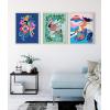 imageKate and Laurel Sylvie Mid Century Modern Girl Friends Framed Canvas Wall Art by Rachel Lee of My Dream Wall 18x24 White Feminine Tropical Art for WallWhite