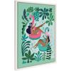 imageKate and Laurel Sylvie Mid Century Modern Girl Friends Framed Canvas Wall Art by Rachel Lee of My Dream Wall 18x24 White Feminine Tropical Art for WallWhite