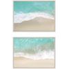 imageKate and Laurel Sylvie Ocean Beach Fantasy Left and Right Framed Canvas Wall Art Set by The Creative Bunch Studio 2 Piece Set 18x24 White Coastal Ocean Natural Wall Art Set