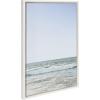imageKate and Laurel Sylvie Pale Blue Sea Framed Canvas Wall Art by The Creative Bunch Studio 23x33 White Decorative Coastal Art for Wall