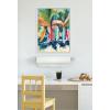 imageKate and Laurel Sylvie Surf And Sand Framed Canvas Wall Art by Rachel Christopoulos 18x24 White Colorful Painted Surfing Art for Wall
