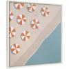 imageKate and Laurel Sylvie The Early Bird Framed Canvas Wall Art by Rachel Bolgov 22x22 White Decorative Coastal Beach Art for Wall