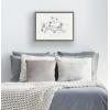 imageKate and Laurel Sylvie Tropical Beach Scene Framed Canvas Wall Art by The Creative Bunch Studio 18x24 Gray Coastal Beach Illustration for Wall