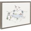 imageKate and Laurel Sylvie Tropical Beach Scene Framed Canvas Wall Art by The Creative Bunch Studio 18x24 Gray Coastal Beach Illustration for Wall