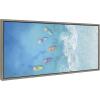 imageKate and Laurel Sylvie Tropical Escape Framed Canvas Wall Art by The Creative Bunch Studio 18x40 Gray Tropical Landscape Art for Wall