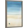 imageKate and Laurel Blake Calm Morning Framed Printed Glass Wall Art by Janet MeinkeLau 18x24 Gray Coastal Beach Art for Wall
