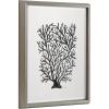 imageKate and Laurel Blake Coral Black Framed Printed Glass Wall Art by Cat Coquillette 16x20 Gray Decorative Coastal Art for Your Wall
