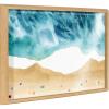 imageKate and Laurel Blake North Shore Framed Printed Glass Wall Art by Janet MeinkeLau 18x24 Natural Coastal Beach Art for WallNatural