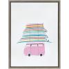 imageKate and Laurel Sylvie Beachbound and Down Framed Canvas Wall Art by Rachel Dowd 18x24 Gray Rainbow Coastal Art for Wall