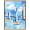 imageKate and Laurel Sylvie Come Sail Away Framed Canvas Wall Art by Rachel Christopoulos 18x24 Natural Modern Coastal Art for Wall