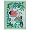 imageKate and Laurel Sylvie Mid Century Modern Girl Friends Framed Canvas Wall Art by Rachel Lee of My Dream Wall 18x24 White Feminine Tropical Art for WallWhite