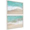 imageKate and Laurel Sylvie Ocean Beach Fantasy Left and Right Framed Canvas Wall Art Set by The Creative Bunch Studio 2 Piece Set 18x24 White Coastal Ocean Natural Wall Art Set