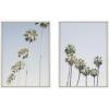 imageKate and Laurel Sylvie Palm tree Row and LA Summer Framed Canvas Wall Art Set by Caroline Mint Set of 2 18x24 White Decorative Coastal Art Set Wall Dcor