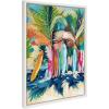 imageKate and Laurel Sylvie Surf And Sand Framed Canvas Wall Art by Rachel Christopoulos 18x24 White Colorful Painted Surfing Art for Wall
