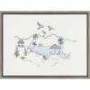 imageKate and Laurel Sylvie Tropical Beach Scene Framed Canvas Wall Art by The Creative Bunch Studio 18x24 Gray Coastal Beach Illustration for Wall