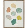 imageKate and Laurel x Alicia Schultz Collaboration Found Framed Linen Textured Canvas Wall Art by Alicia Schultz 18x24 Gold Colorful Beachy Shell Art for Wall