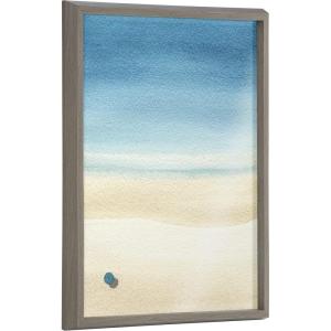 imageKate and Laurel Blake Calm Morning Framed Printed Glass Wall Art by Janet MeinkeLau 18x24 Gray Coastal Beach Art for Wall