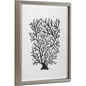 imageKate and Laurel Blake Coral Black Framed Printed Glass Wall Art by Cat Coquillette 16x20 Gray Decorative Coastal Art for Your Wall