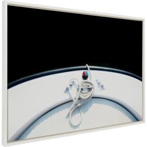 imageKate and Laurel Sylvie Drifting Framed Canvas Wall Art by Alicia Abla 28x38 White Modern Boat Ocean Photography Art