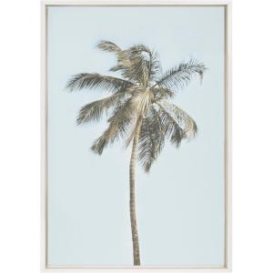 imageKate and Laurel Sylvie One Coconut Palm Tree Framed Canvas Wall Art by The Creative Bunch Studio 23x33 White Coastal Art for WallWhite