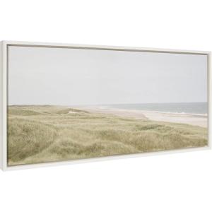 imageKate and Laurel Sylvie Peaceful and Serene Coastal Landscape Framed Canvas Wall Art by The Creative Bunch Studio 315x415 White Modern Coastal Beach Landscape Art for WallWhite